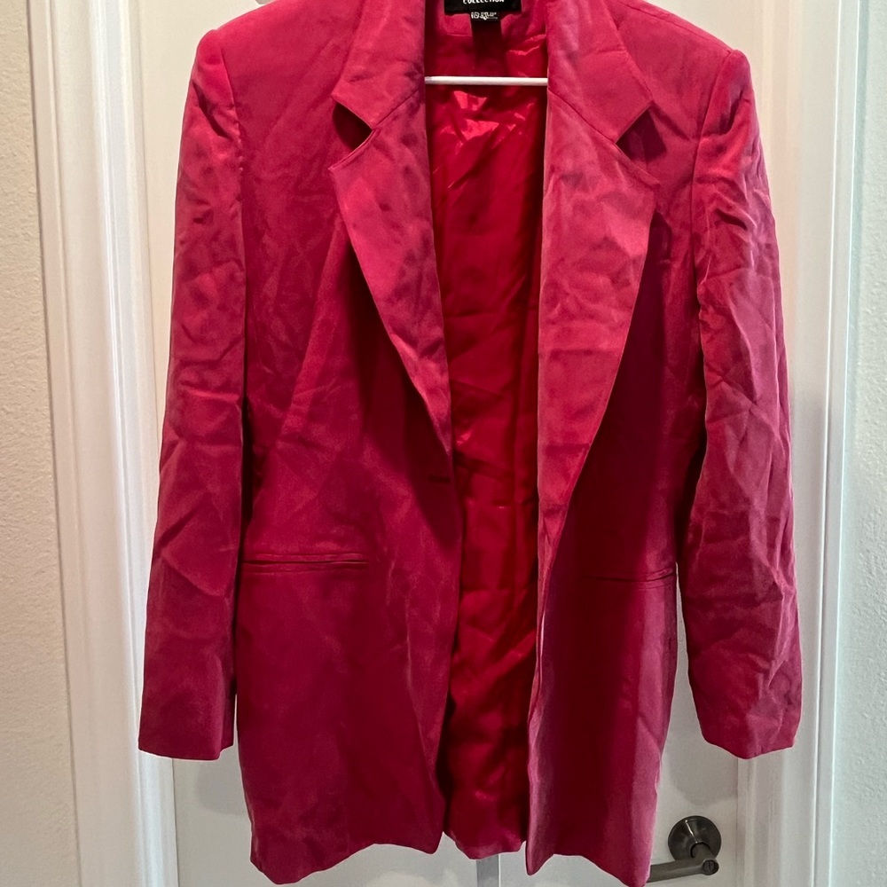 Vintage Silk Patrick Collection Vibrant Hot Pink Women's Blazer